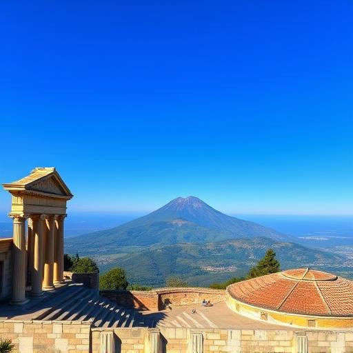 Il Teatro Greco di Taormina, Sicilia, con l'Etna sullo sfondo.