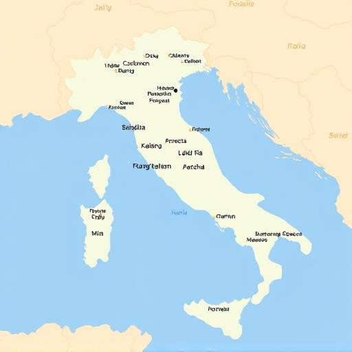 Mappa dell'Italia con le principali citt&agrave; evidenziate