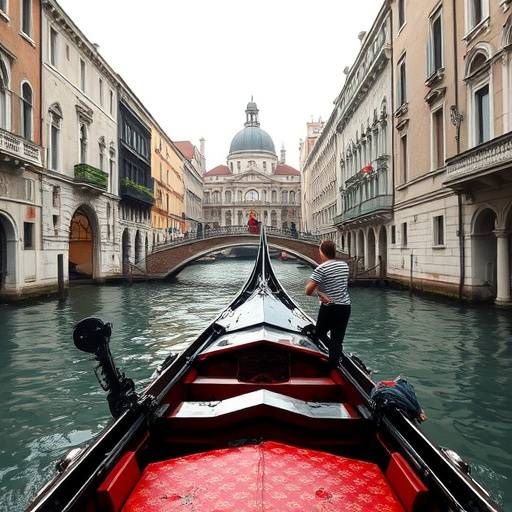 Un affascinante gondola che naviga attraverso i canali di Venezia